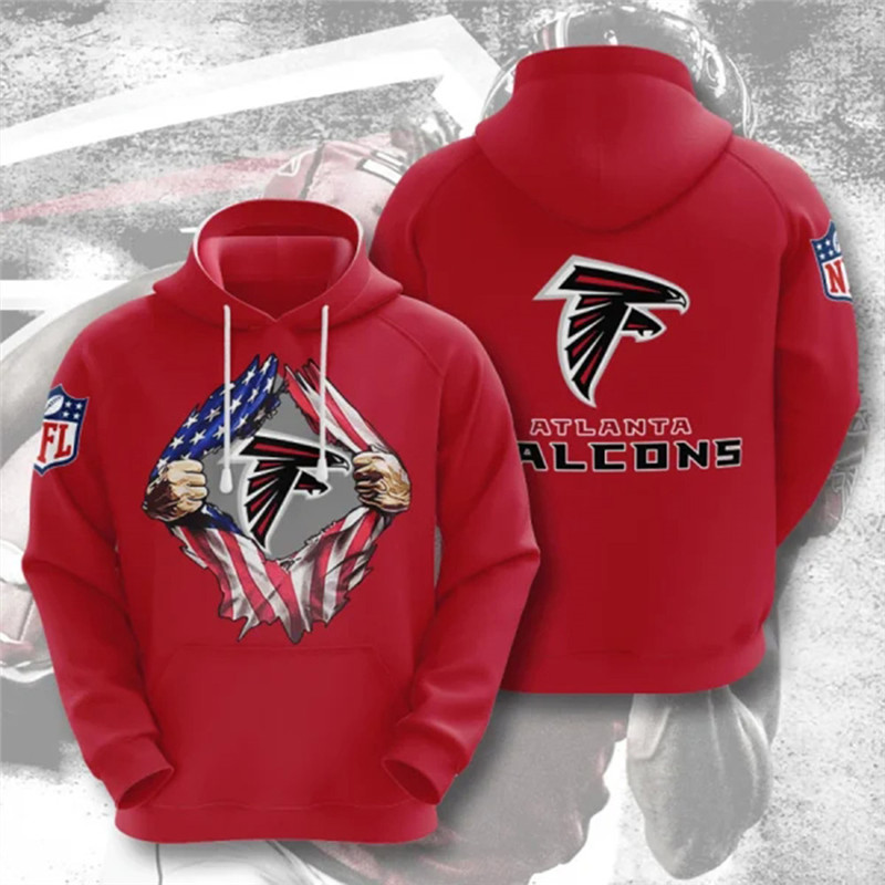Men's Atlanta Falcons Red NFL 3D Trending T-Shirt Hoodie